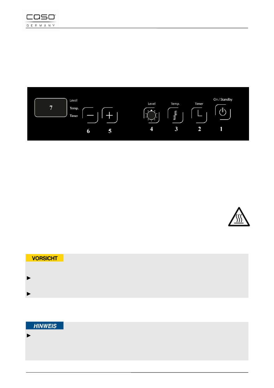 29 costruzione e funzione, 1 comandi e display, 1 pannello comandi | 2 avvisi sull'apparecchio, 3 suoni di segnalazione, Attentione | CASO Germany Chef 2000 (2095) User Manual | Page 72 / 113