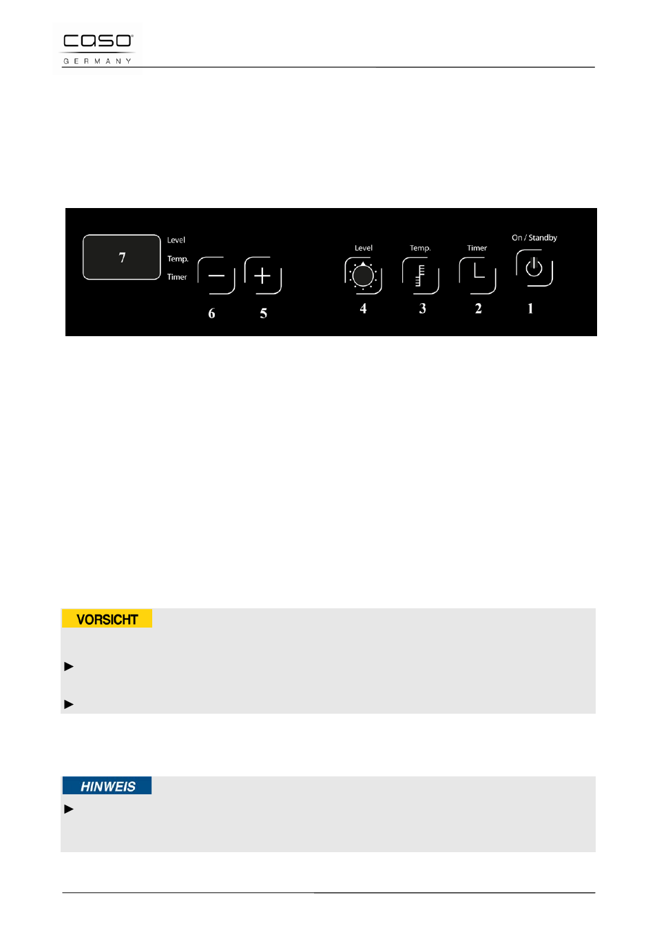 39 opbouw en functie, 1 bedieningspaneel en display, 1 bedieningspaneel en displays | An/standby knop 2. functietoets tijd, 2 aanwijzingen bij het apparaat, 3 pieptonen, Voorzichtig | CASO Germany Chef 2000 (2095) User Manual | Page 89 / 113