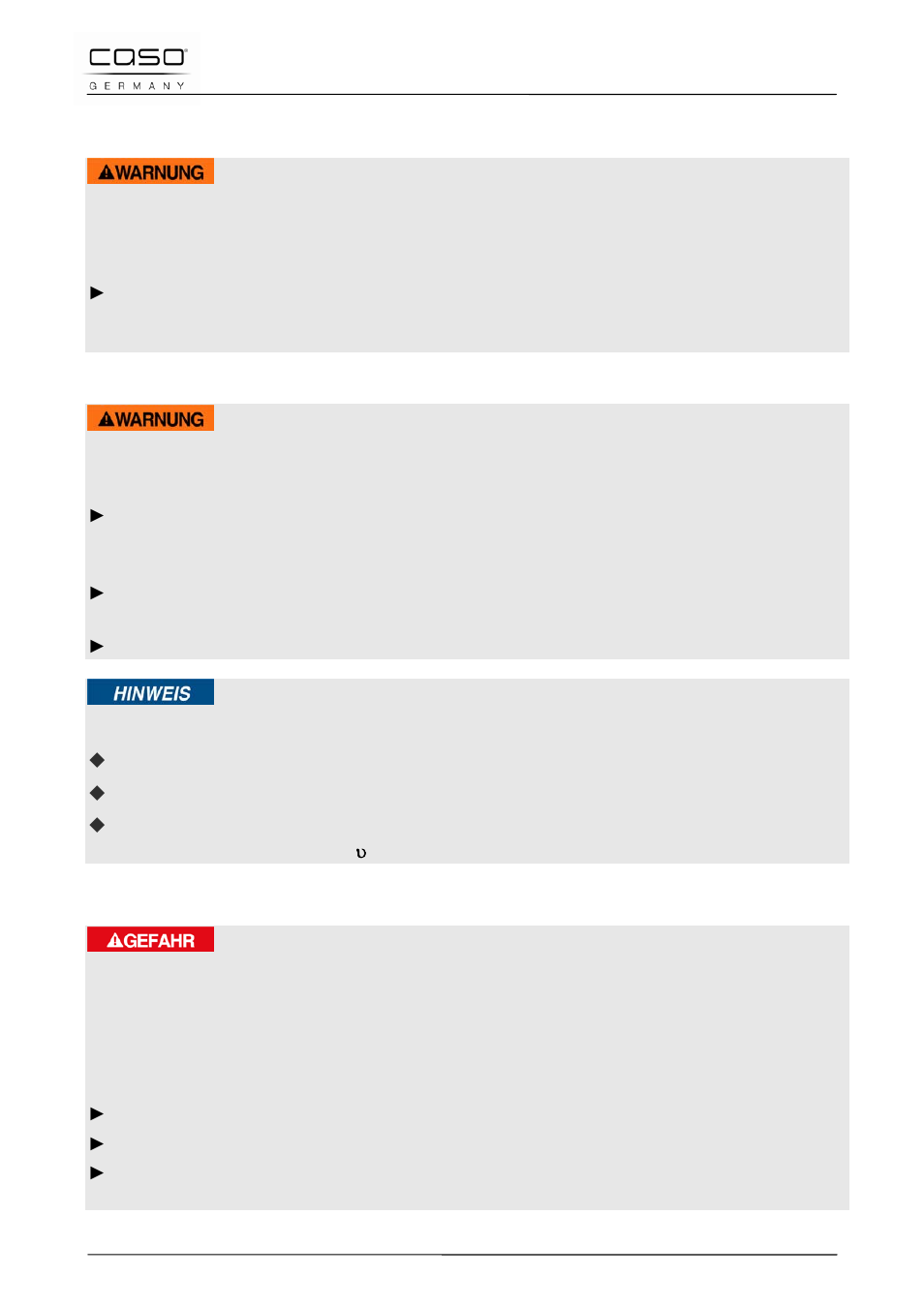 3 explosiegevaar, 4 brandgevaar, 5 gevaar door elektrische stroom | Waarschuwing, Gevaar | CASO Germany PRO Slide 2100 User Manual | Page 109 / 121