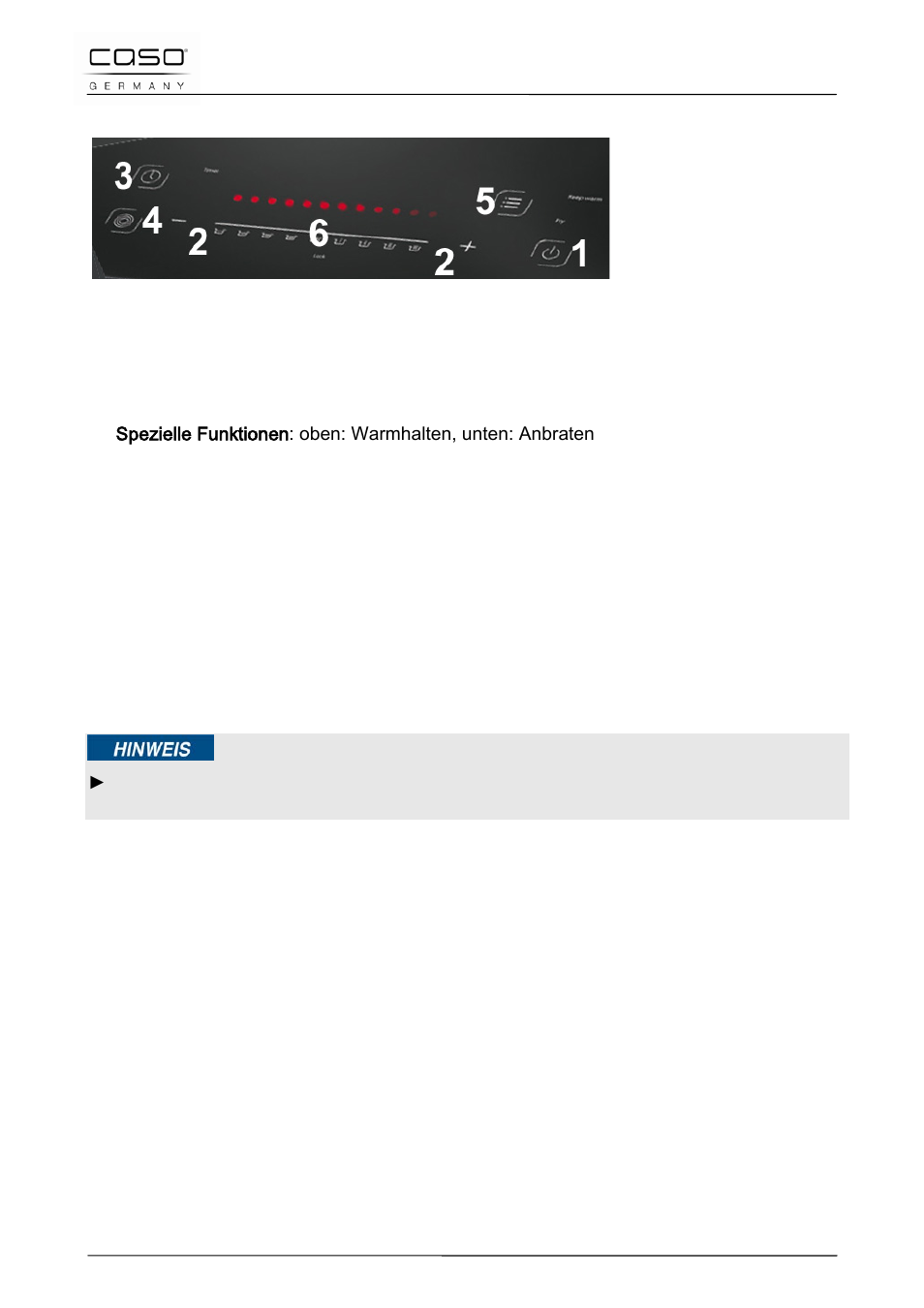 2 bedienelemente und displays, 1 signaltöne, 2 überhitzungsschutz | 3 automatische abschaltung, 4 typenschild | CASO Germany PRO Slide 2100 User Manual | Page 21 / 121