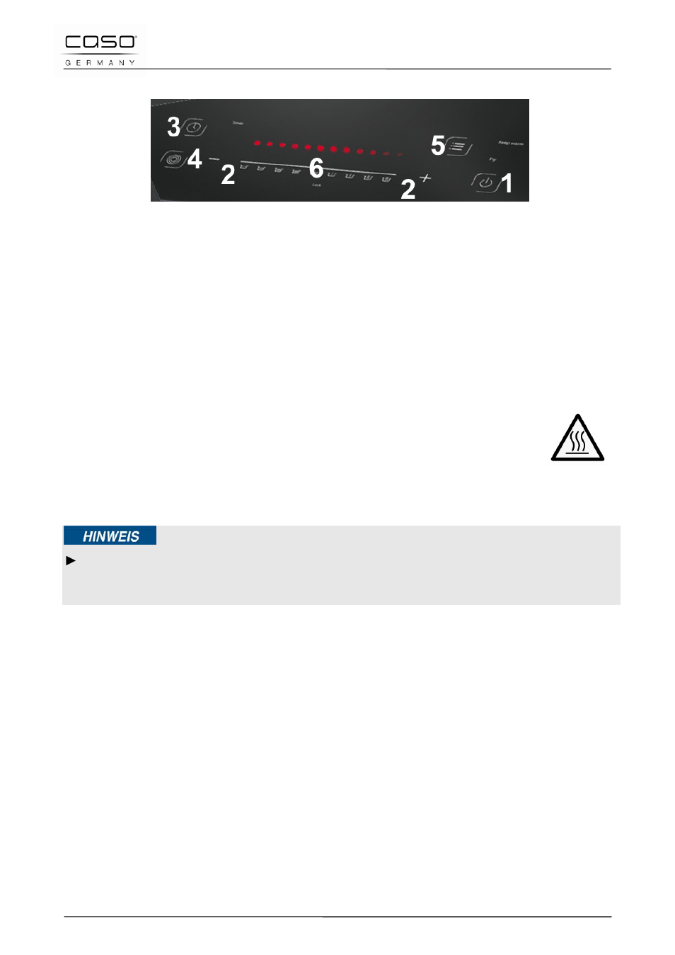 2 eléments de commande et d'affichage, 1 signaux sonores, 2 protection de surchauffe | 3 arrêt automatique, 4 plaque signalétique, Remarque | CASO Germany PRO Slide 2100 User Manual | Page 58 / 121