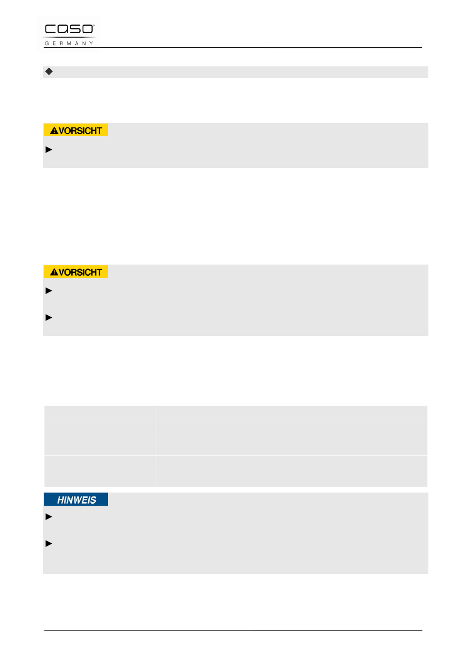 2 reiniging, 56 storingen verhelpen, 1 veiligheidsvoorschriften | 2 storingsmeldingen, Voorzichtig | CASO Germany INNO Slide 2100 User Manual | Page 123 / 125