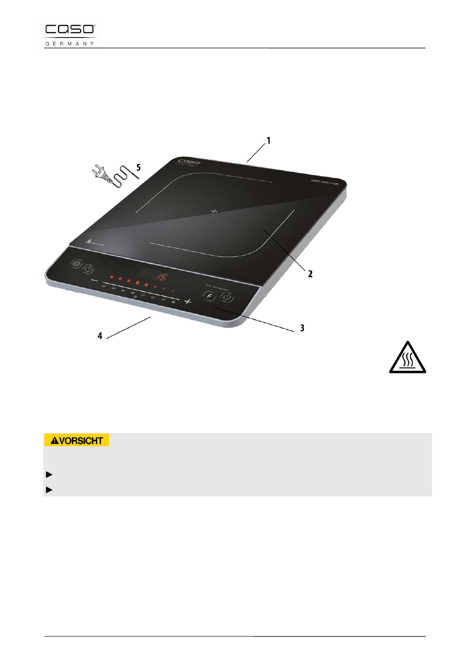 14 design and function, 1 complete overview, 1 details on the device | Attention | CASO Germany INNO Slide 2100 User Manual | Page 39 / 125