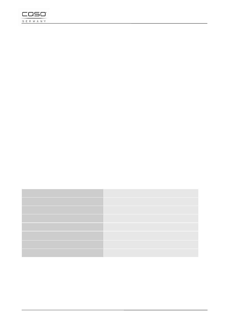 18 guarantee, 19 technical data | CASO Germany INNO Slide 2100 User Manual | Page 47 / 125