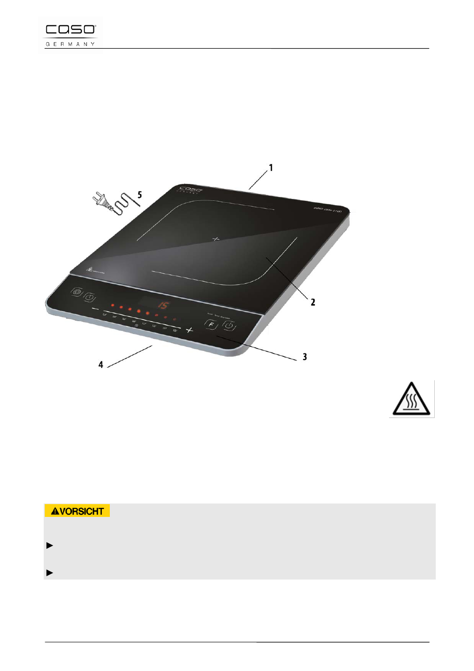 33 costruzione e funzione, 1 panoramica complessiva, 1 avvisi sull'apparecchio | Attentione | CASO Germany INNO Slide 2100 User Manual | Page 78 / 125