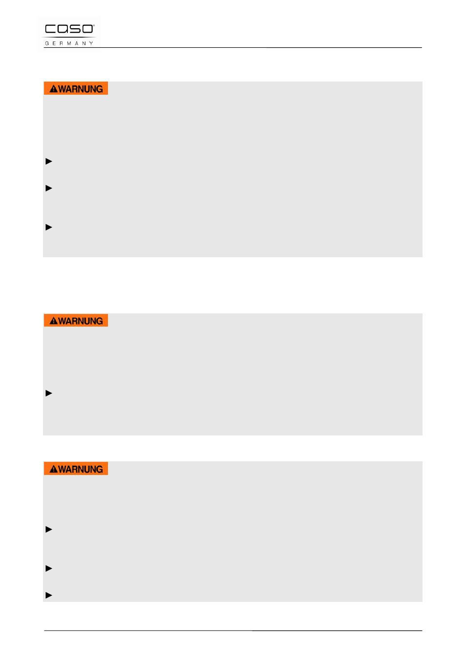 2 peligro de quemaduras, 3 peligro de explosión, 4 peligro de incendio | Advertencia | CASO Germany INNO Slide 2100 User Manual | Page 93 / 125