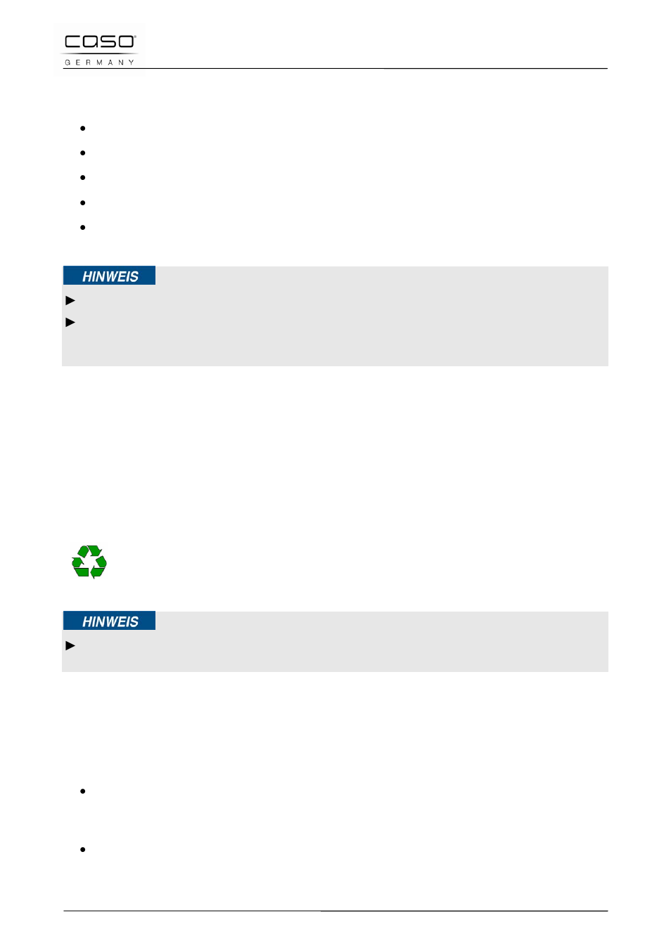 2 lieferumfang und transportinspektion, 3 auspacken, 4 entsorgung der verpackung | 5 aufstellung, 1 anforderungen an den aufstellort | CASO Germany FonDue Set (2280, 2282) User Manual | Page 17 / 110