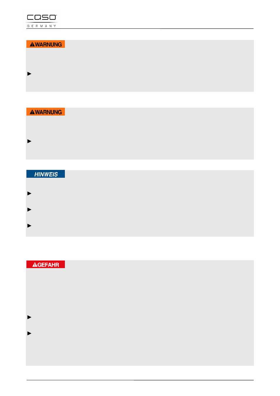 3 explosiegevaar, 4 brandgevaar, 5 gevaar door elektrische stroom | Waarschuwing, Gevaar | CASO Germany FonDue Set (2280, 2282) User Manual | Page 84 / 110