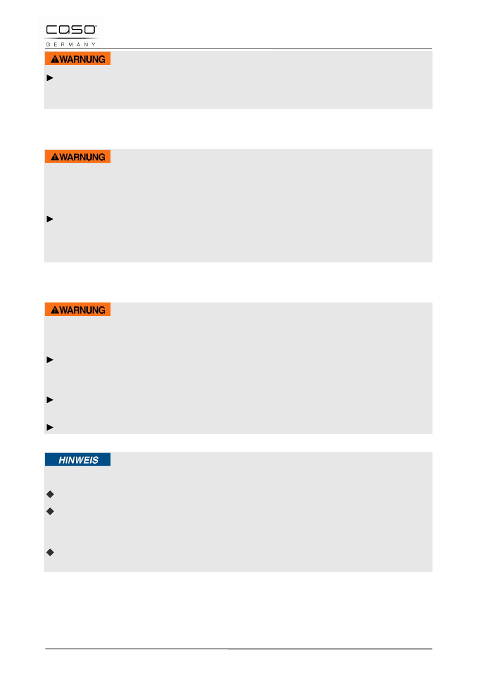 3 explosionsgefahr, 4 brandgefahr | CASO Germany Master P3 (2150) User Manual | Page 16 / 130