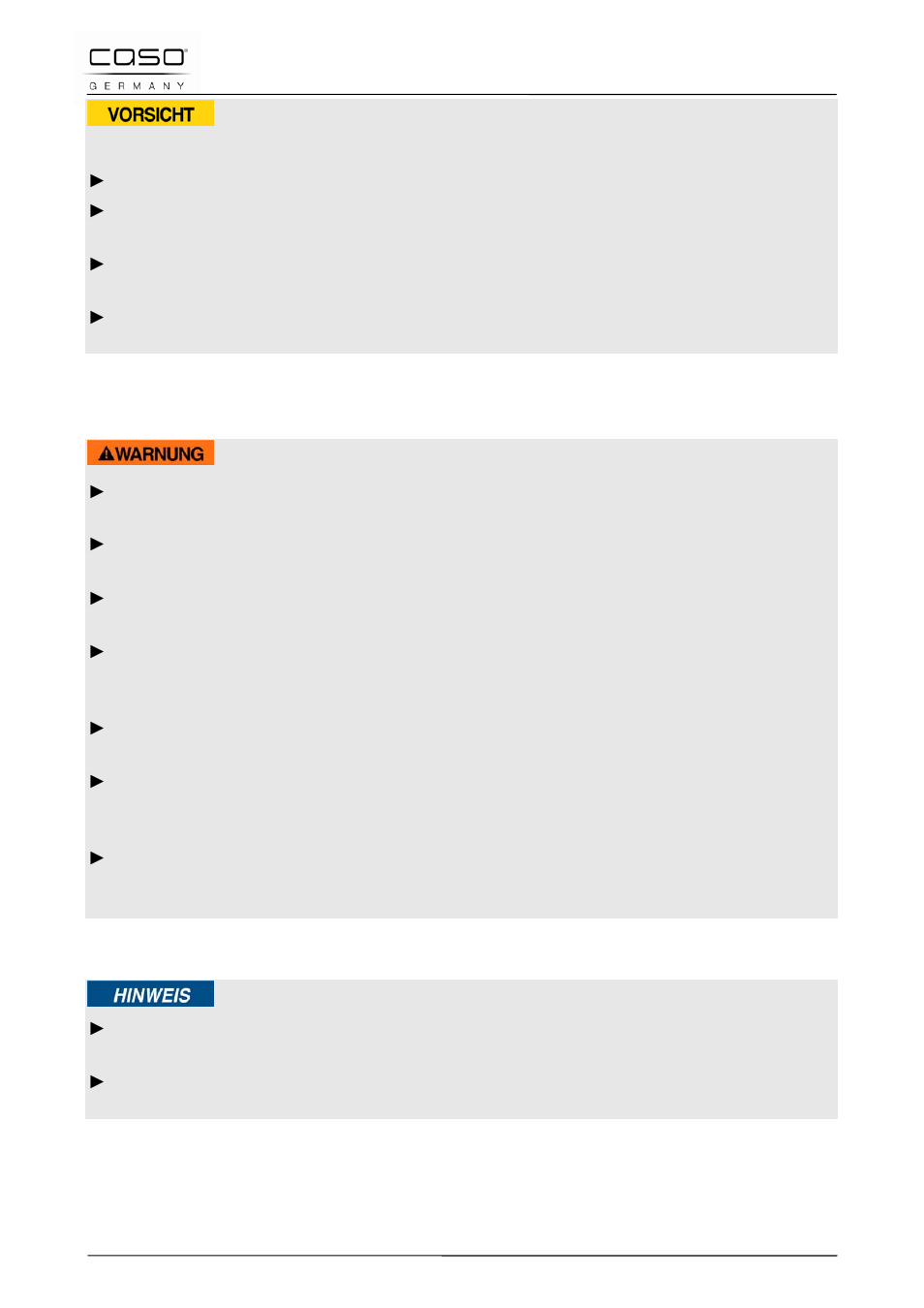 3 sicherheitshinweise | CASO Germany Master P3 (2150) User Manual | Page 24 / 130