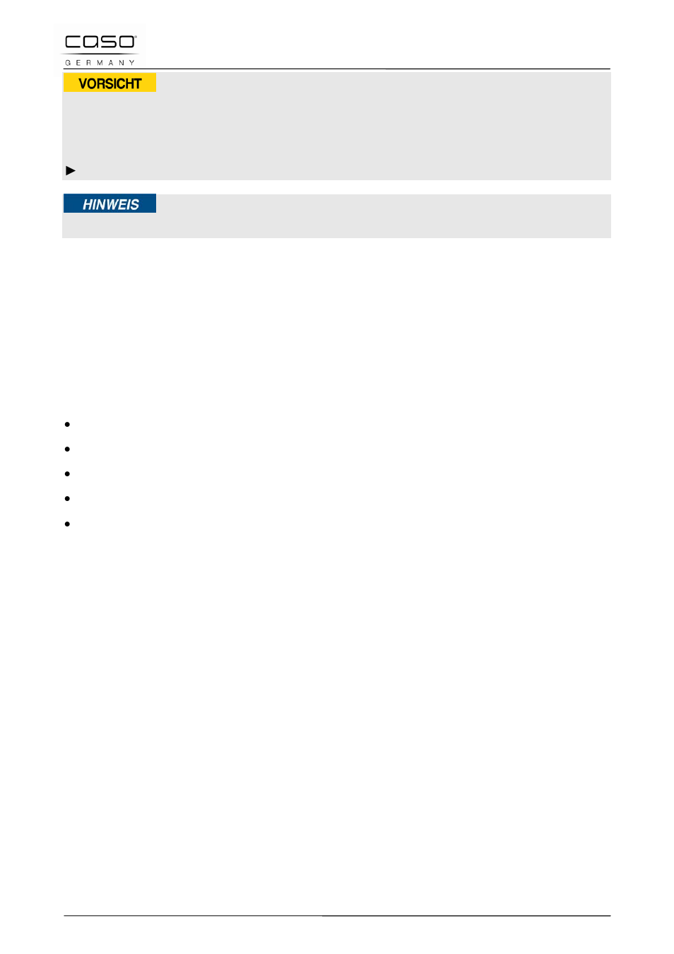 4 limitación de responsabilidad, 5 derechos de autor (copyright), 50 seguridad | Precaución, Nota | CASO Germany Vario Power 3400 CHEF (2253) User Manual | Page 102 / 116