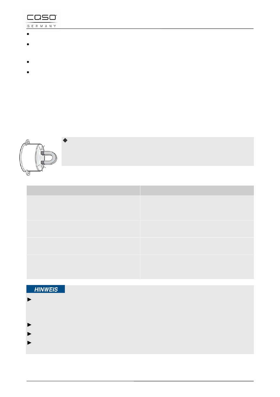 2 hinweise zum kochgeschirr | CASO Germany Vario Power 3400 CHEF (2253) User Manual | Page 22 / 116