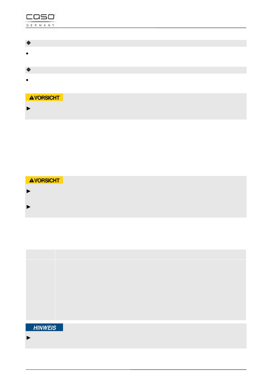 2 reinigung, 6 störungsbehebung, 1 sicherheitshinweise | 2 störungsanzeigen | CASO Germany Vario Power 3400 Magenta (2252) User Manual | Page 26 / 119