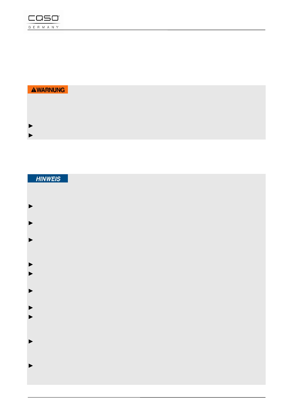 1 gebruik volgens de voorschriften, 2 algemene veiligheidsinstructies, Waarschuwing | CASO Germany Vario Power 3400 Magenta (2252) User Manual | Page 86 / 119