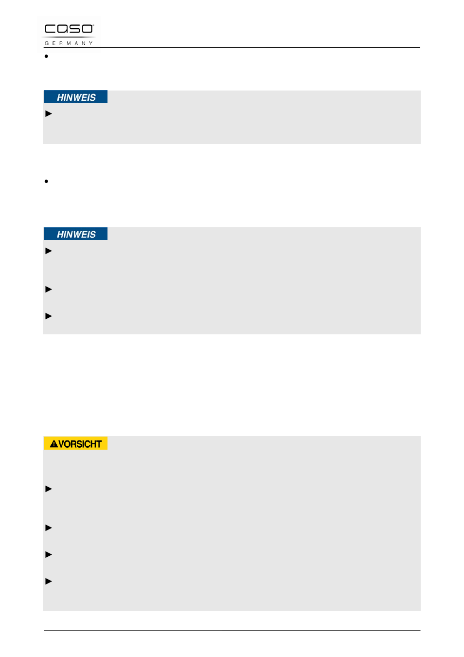 6 ausschalten, 5 reinigung und pflege, 1 sicherheitshinweise | CASO Germany Vario Power 3400 Classic (2240) User Manual | Page 25 / 119