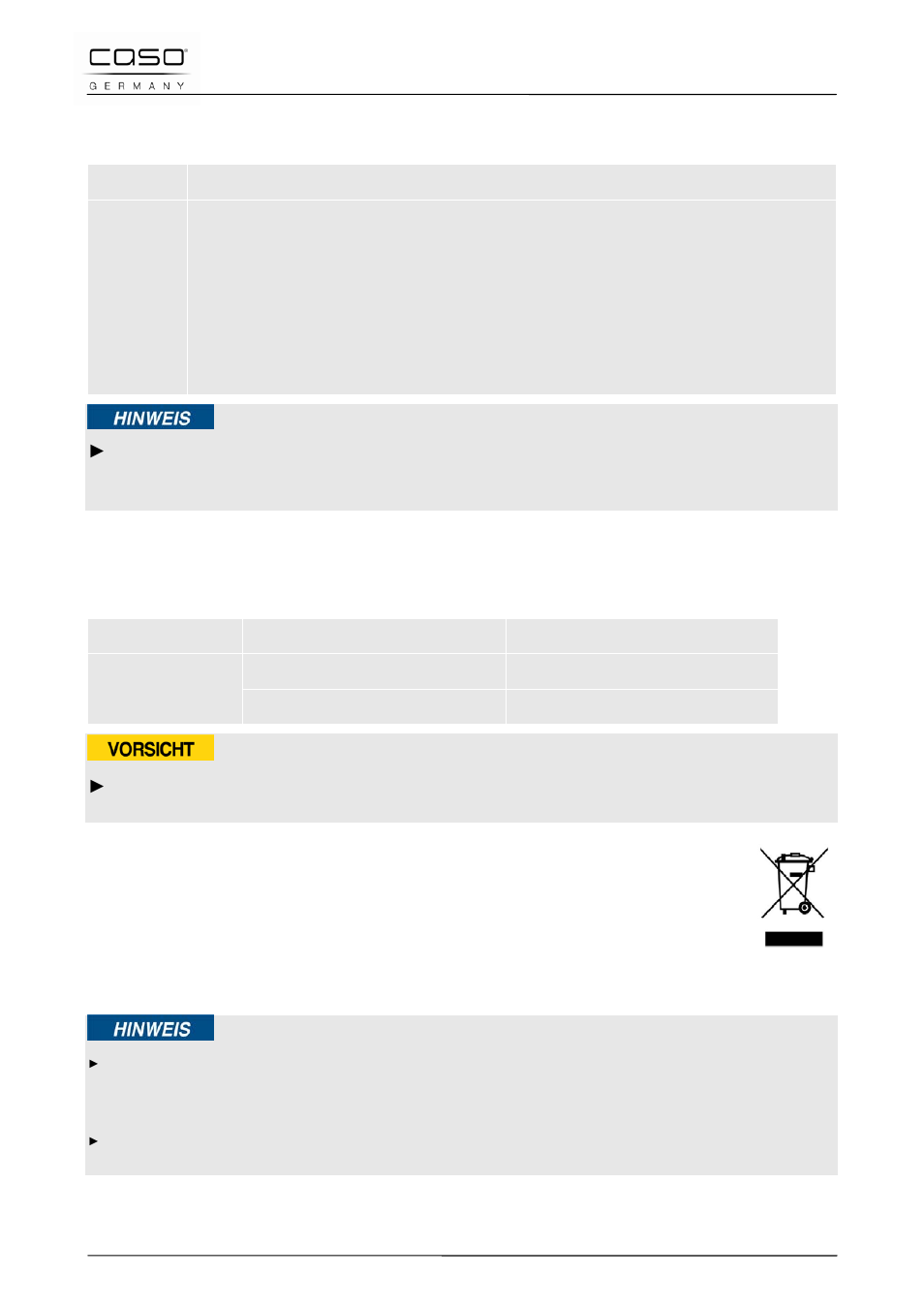 2 affichage d'incidents, 3 causes de pannes et réparation, Prudence | CASO Germany Vario Power 3400 Classic (2240) User Manual | Page 63 / 119