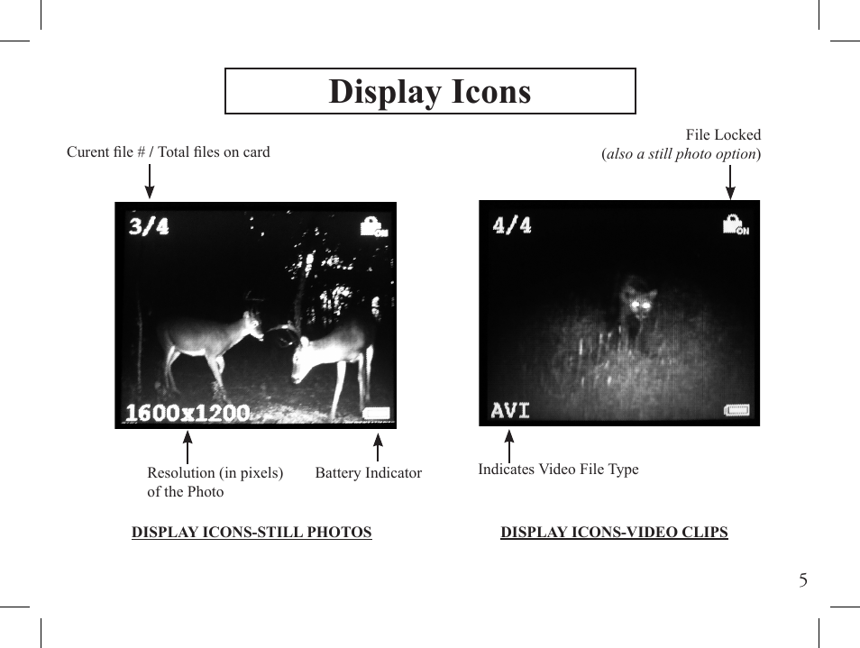 Display icons | Bushnell SCOUT VIEWER 1-Nov User Manual | Page 5 / 16