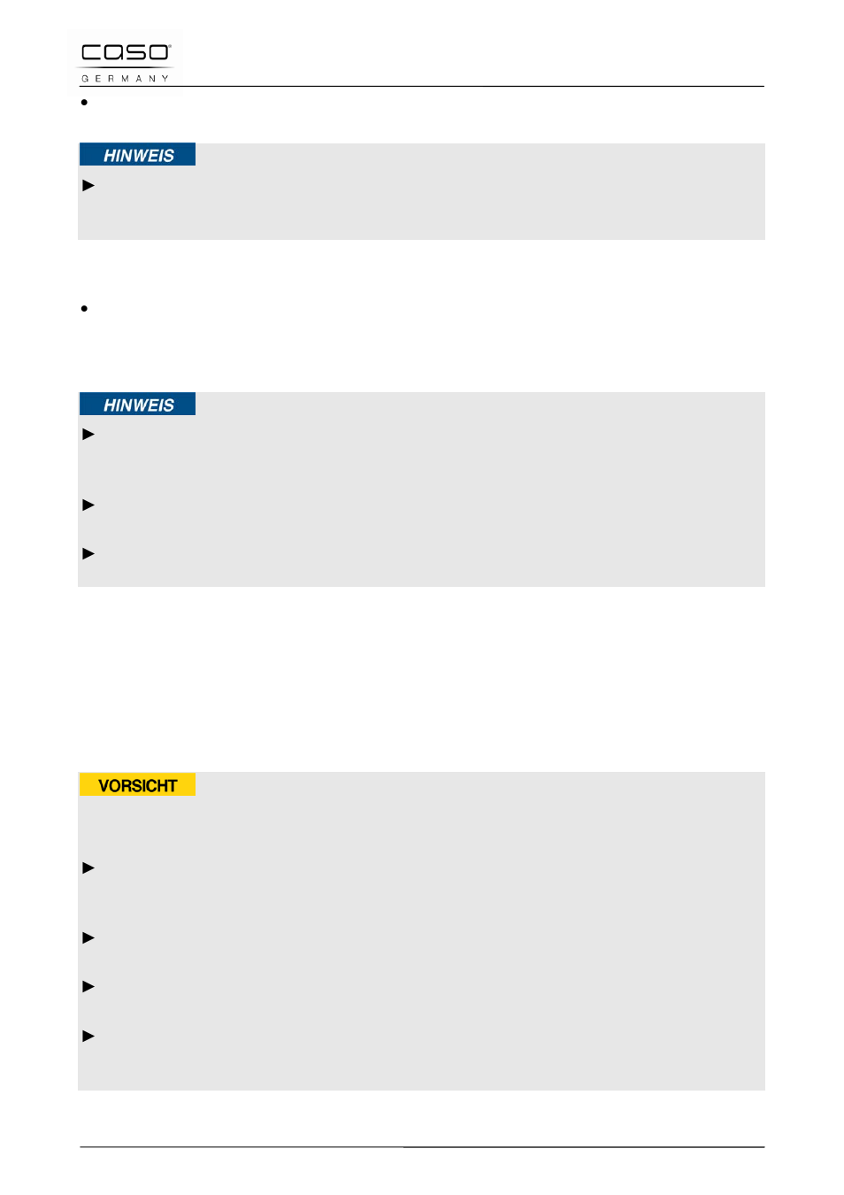 6 ausschalten, 5 reinigung und pflege, 1 sicherheitshinweise | CASO Germany Vario Power 3400 (2250) User Manual | Page 25 / 122