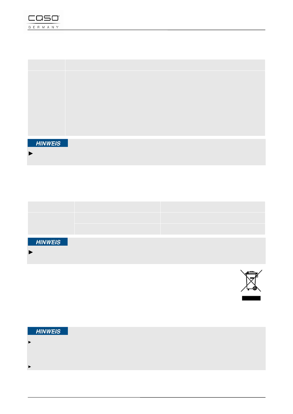 2 störungsanzeigen, 3 störungsursachen und -behebung, 7 entsorgung des altgerätes | CASO Germany Vario Power 3400 (2250) User Manual | Page 27 / 122