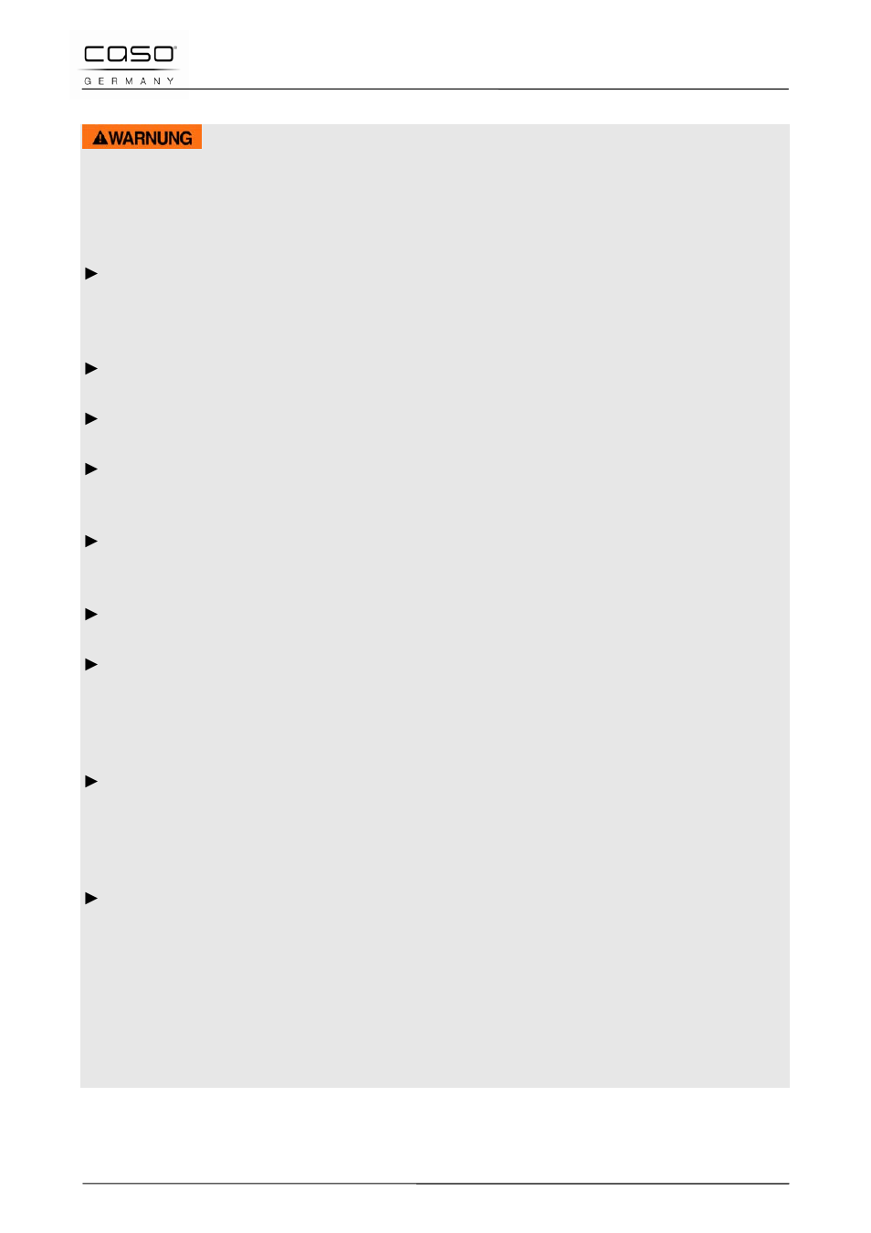 2 verbrandingsgevaar, Waarschuwing | CASO Germany HCMG25 User Manual | Page 168 / 192