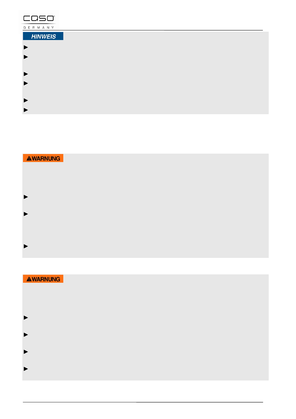 3 sources of danger, 1 danger due to microwaves, 2 danger of burns | Warning | CASO Germany IMCG25 User Manual | Page 46 / 179
