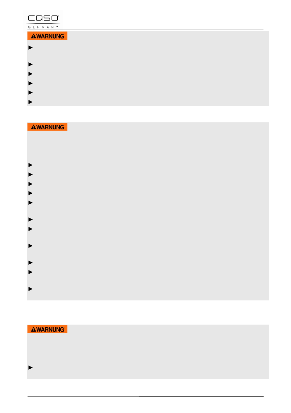 3 danger of fire, 4 danger of explosion, Warning | CASO Germany IMCG25 User Manual | Page 47 / 179