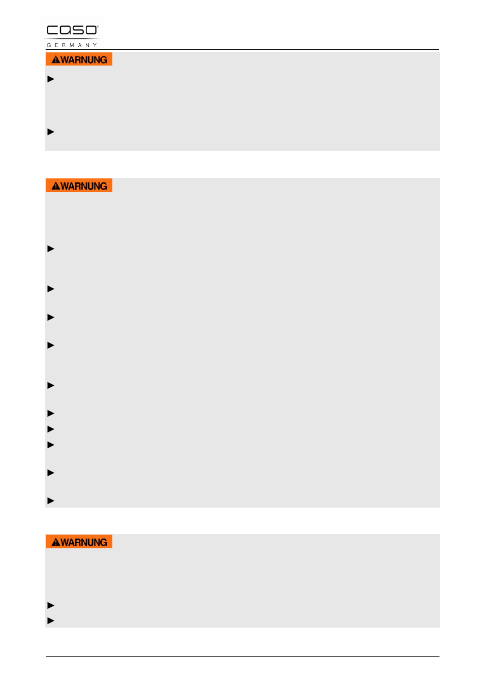 2 verbrandingsgevaar, 3 brandgevaar, Waarschuwing | CASO Germany IMG23 User Manual | Page 153 / 173