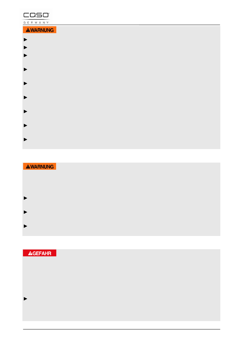 4 ontploffingsgevaar, 5 gevaar door elektrische stroom, Waarschuwing | Gevaar | CASO Germany IMG23 User Manual | Page 154 / 173