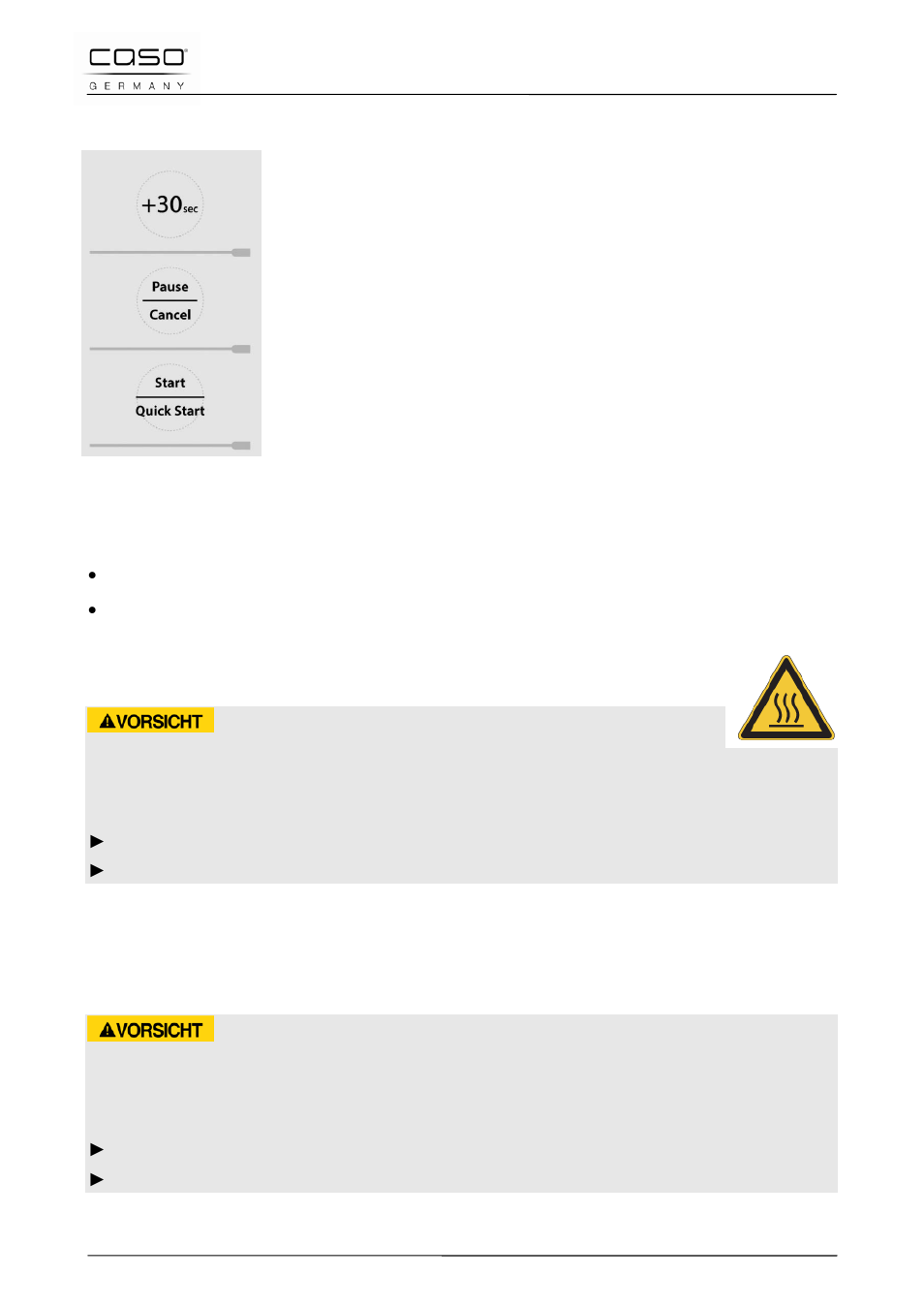 3 capteur écran tactile, 4 signaux sonores, 1 avertissements sur l'appareil | 2 verrouillage de porte, Prudence | CASO Germany IMG23 User Manual | Page 79 / 173