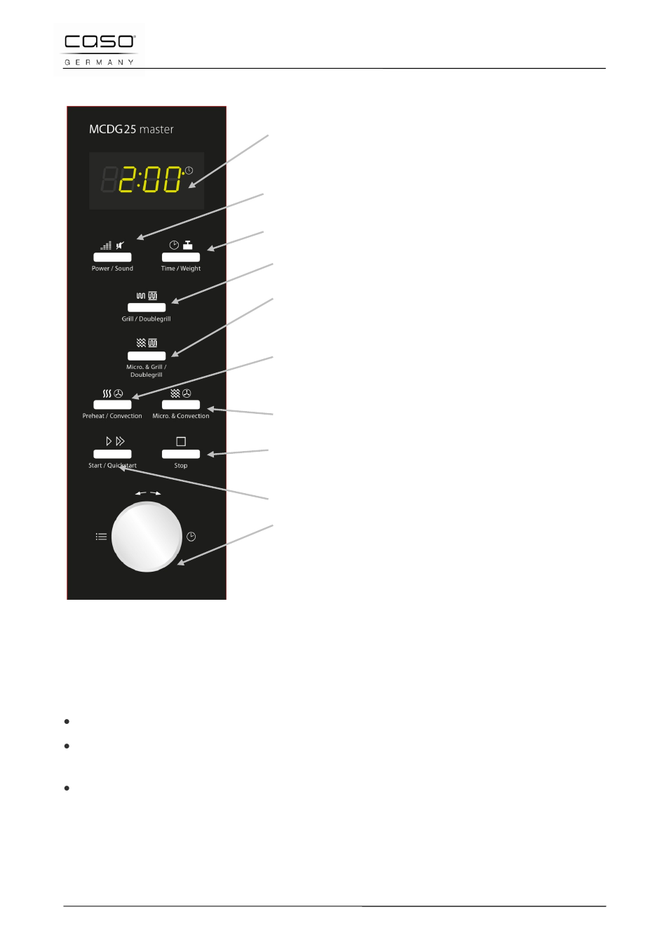 2 comandi e display, 3 suoni di segnalazione | CASO Germany MCDG 25 master User Manual | Page 104 / 170