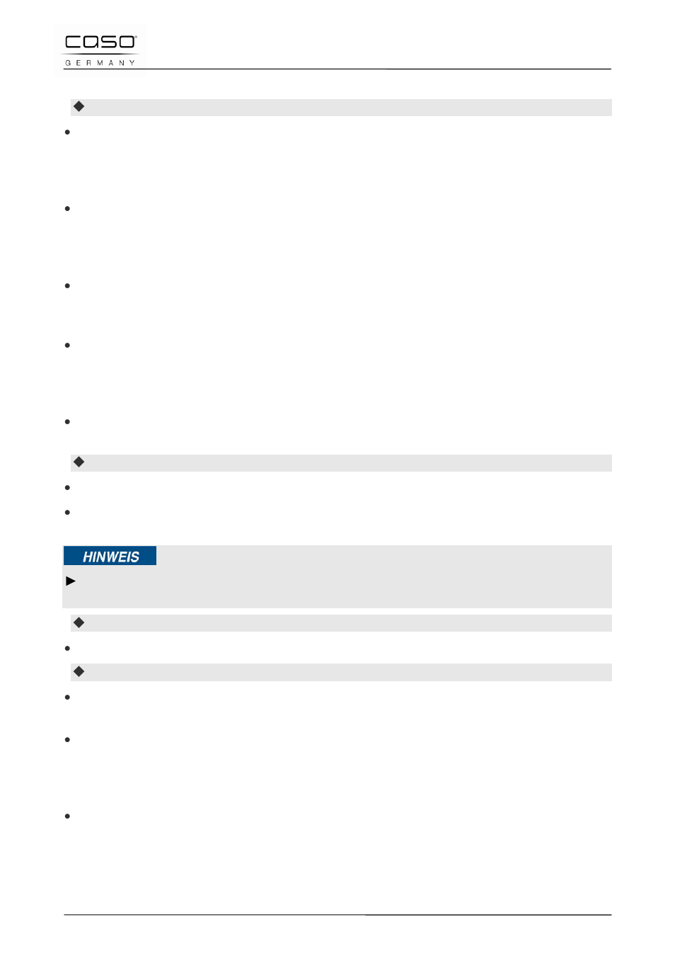 2 la pulizia, Indicazione | CASO Germany MCDG 25 master User Manual | Page 116 / 170