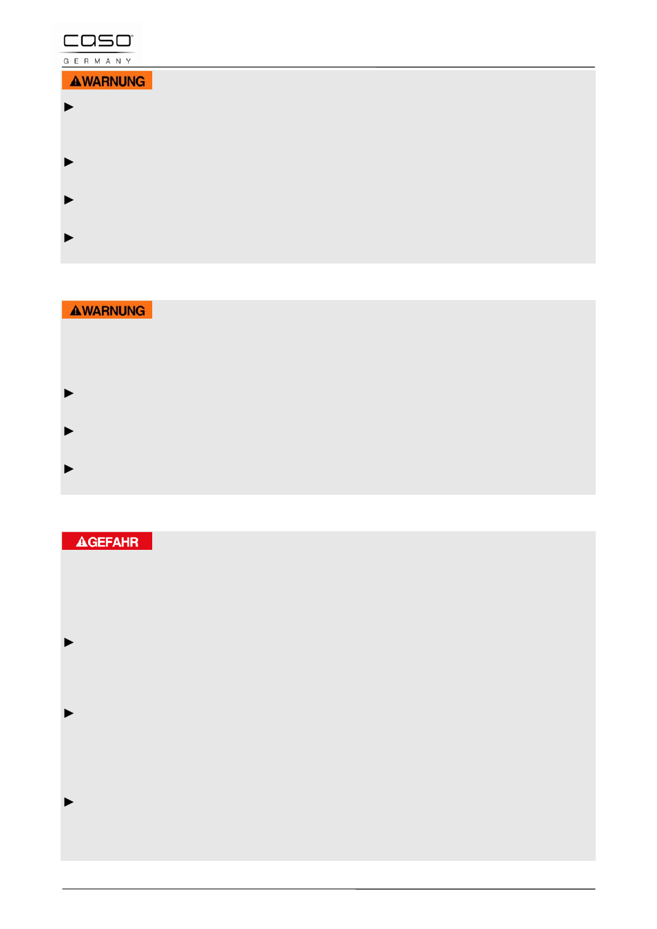 4 ontploffingsgevaar, 5 gevaar door elektrische stroom, Waarschuwing | Gevaar | CASO Germany MCDG 25 master User Manual | Page 151 / 170