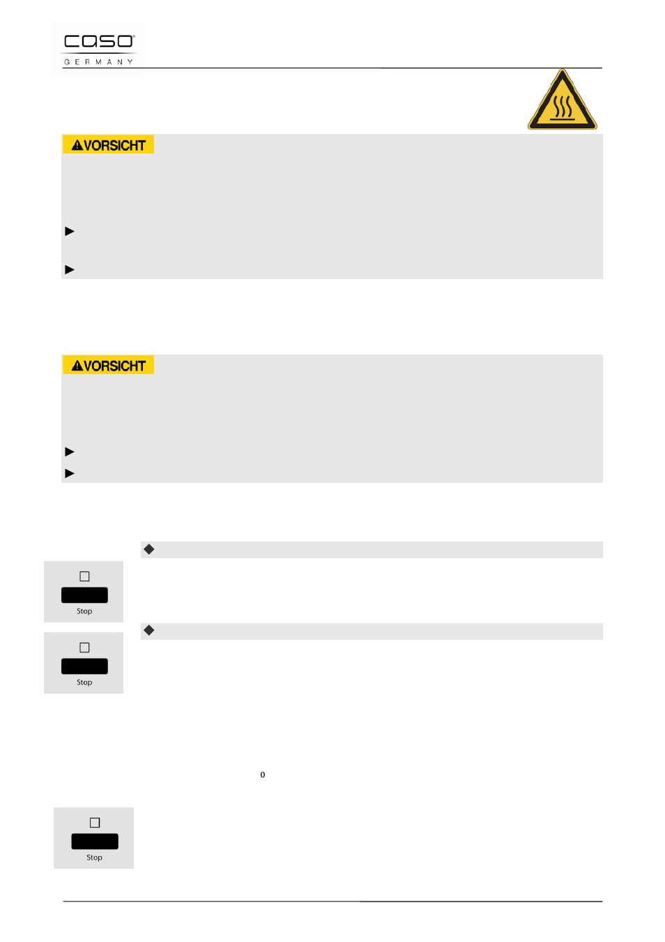 4 veiligheidsvoorzieningen, 1 waarschuwingsinstructies op apparaat, 2 deurvergrendeling | 3 kinderslot, 4 thermische beveiliging bij oververhitting, Voorzichtig | CASO Germany MCDG 25 master User Manual | Page 157 / 170