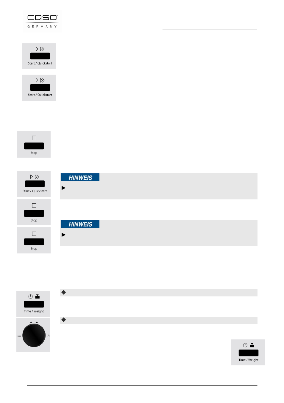 7 schnellstart, 8 ausschalten, 9 einstellen der uhr | CASO Germany MCDG 25 master User Manual | Page 30 / 170