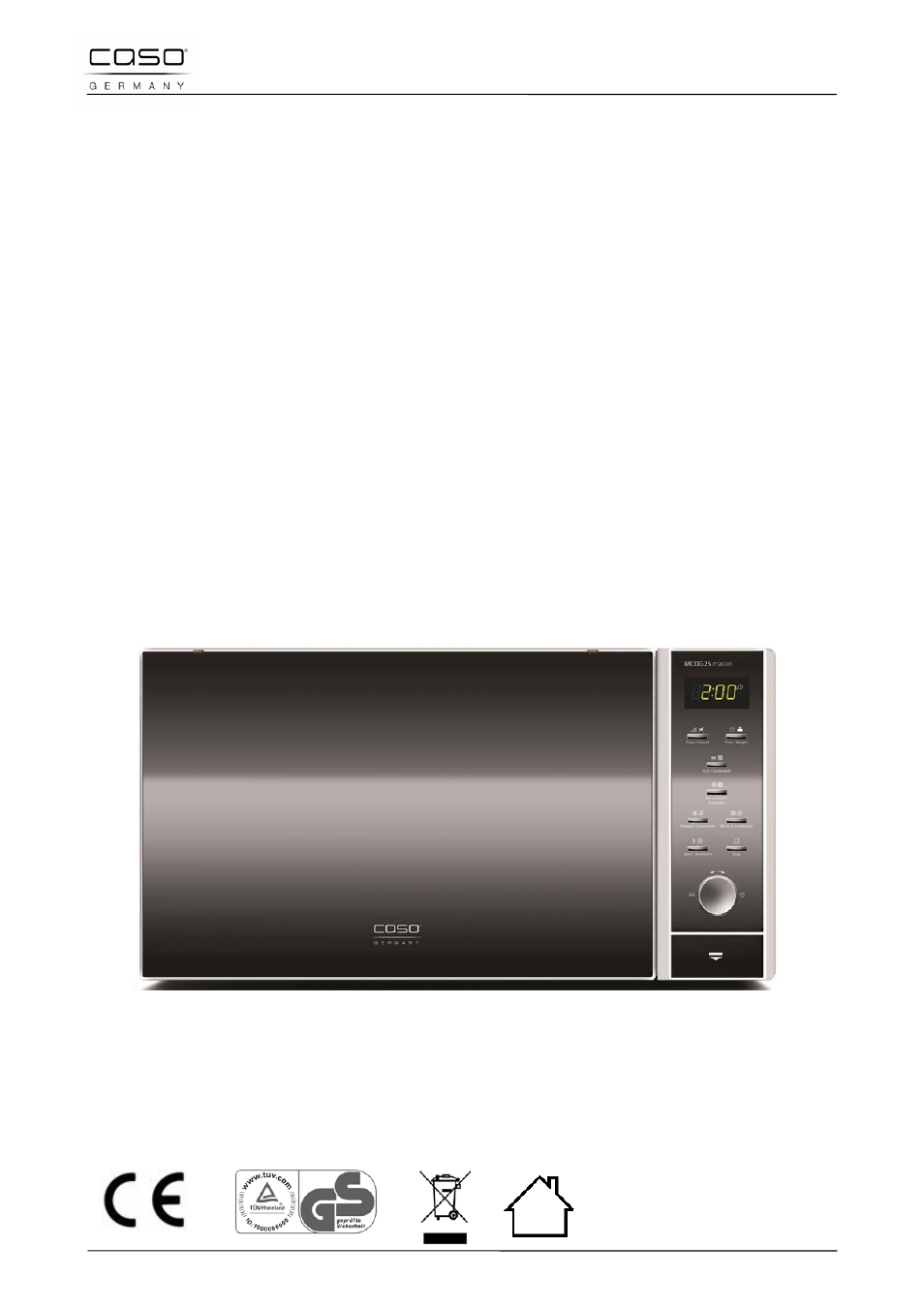 Original- operating manual, Microwave, (double)-grill and convection, Mcdg 25 master (black) | CASO Germany MCDG 25 master User Manual | Page 41 / 170