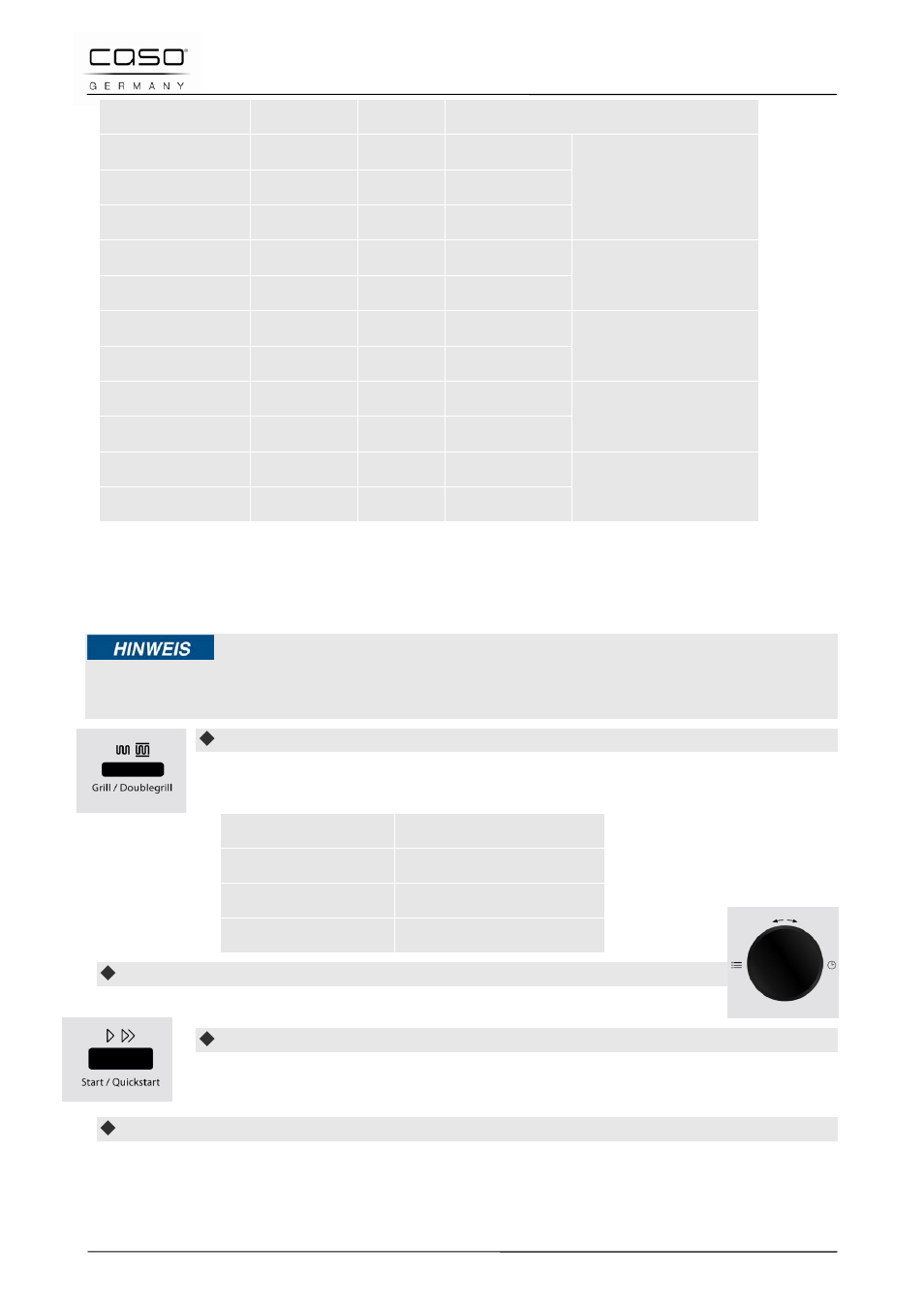 11 “(double-) grill” mode | CASO Germany MCDG 25 master User Manual | Page 58 / 170