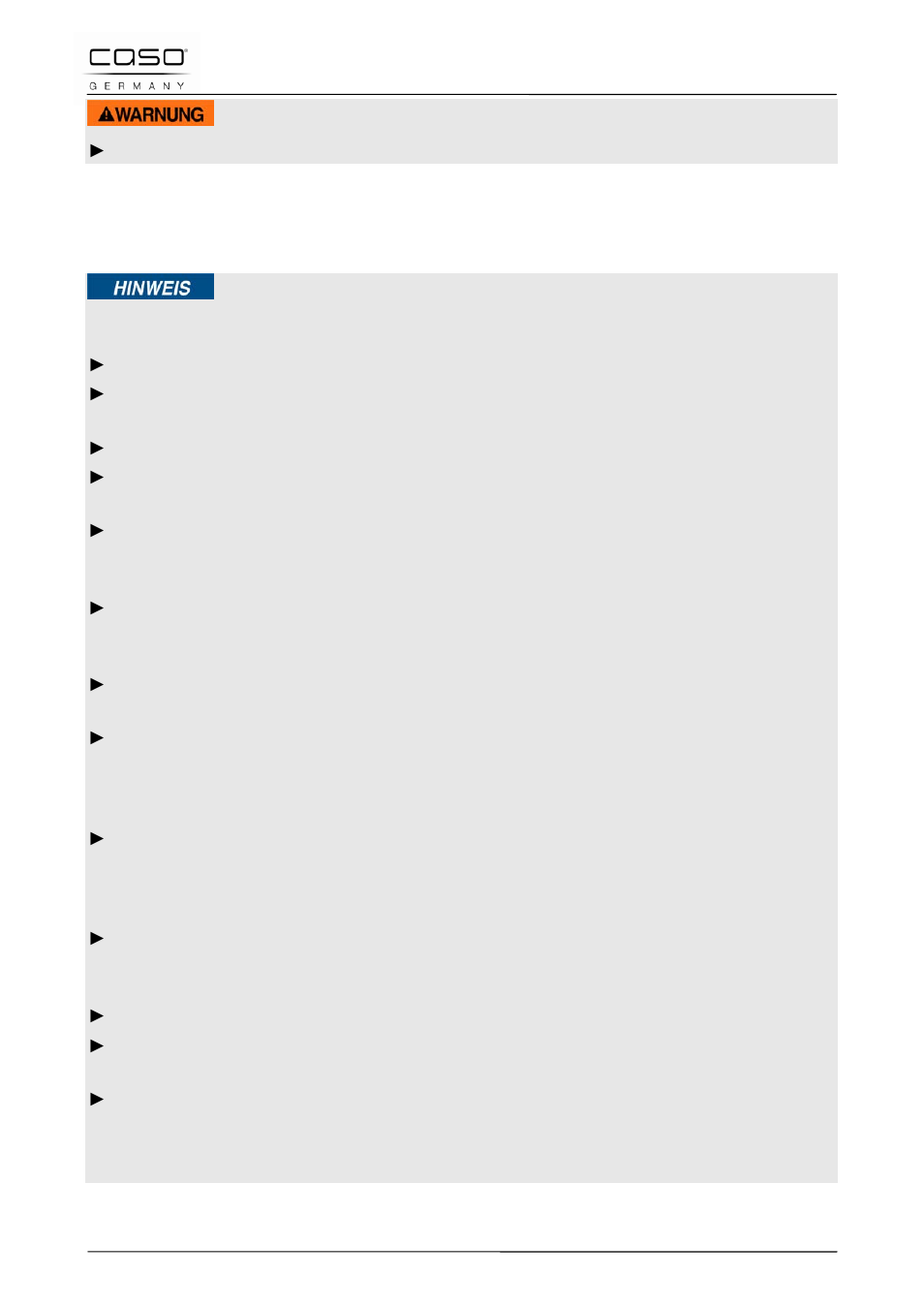 2 avvertenze generali di sicurezza, Avviso, Indicazione | CASO Germany MCDG 25 master User Manual | Page 96 / 170