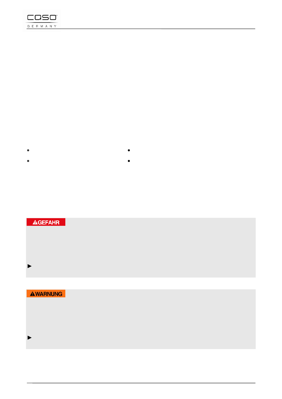 1 bedienungsanleitung, 1 allgemeines, 2 informationen zu dieser anleitung | 3 warnhinweise | CASO Germany MLG 23 Touch User Manual | Page 19 / 189
