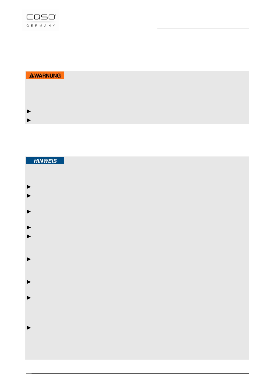 1 bestimmungsgemäße verwendung, 2 allgemeine sicherheitshinweise | CASO Germany MLG 23 Touch User Manual | Page 21 / 189