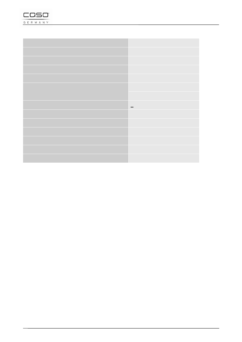 20 technical data | CASO Germany MLG 23 Touch User Manual | Page 75 / 189