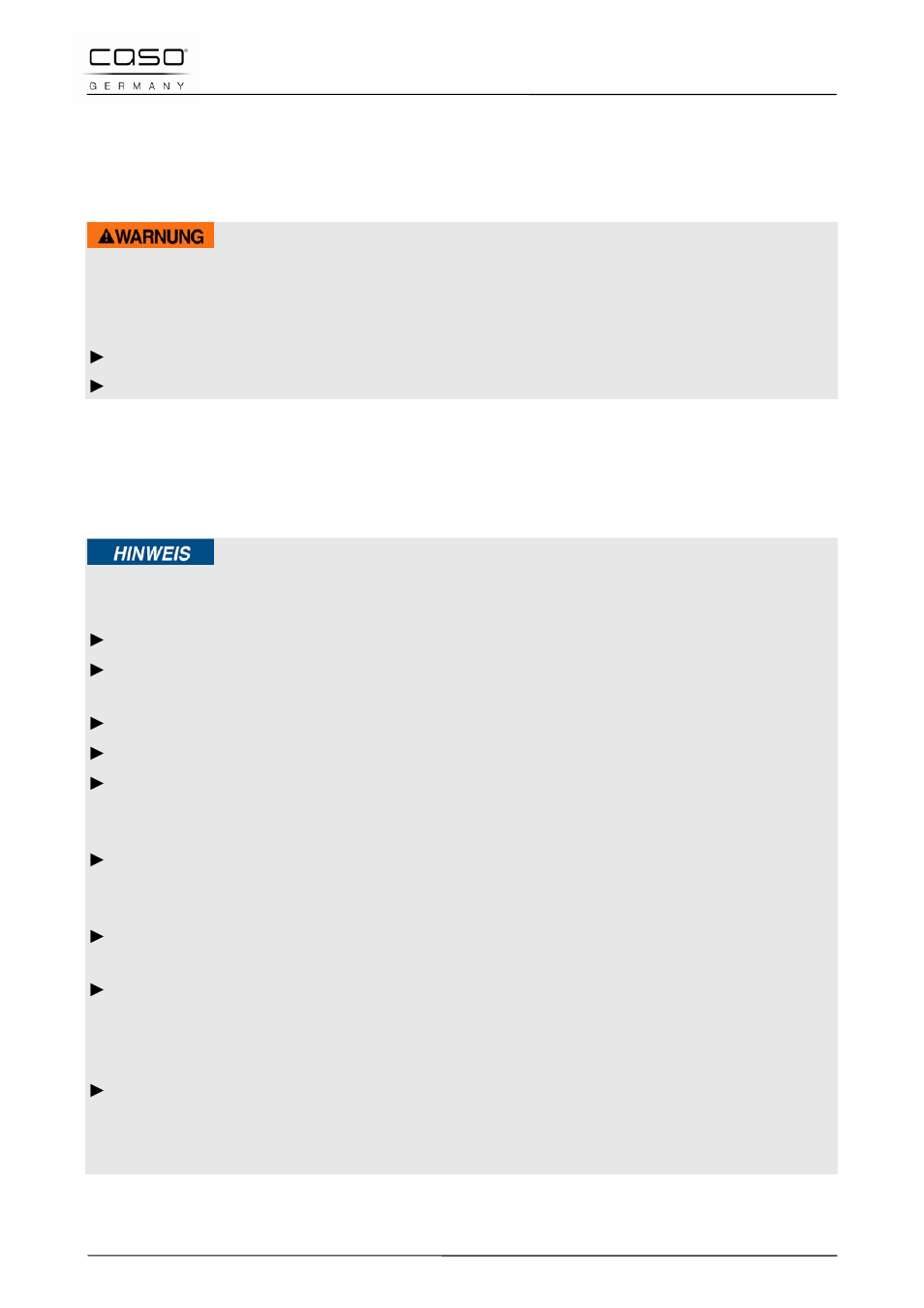 1 utilizzo conforme alle disposizioni, 2 avvertenze generali di sicurezza, Avviso | Indicazione | CASO Germany MCG 30 chef User Manual | Page 105 / 189