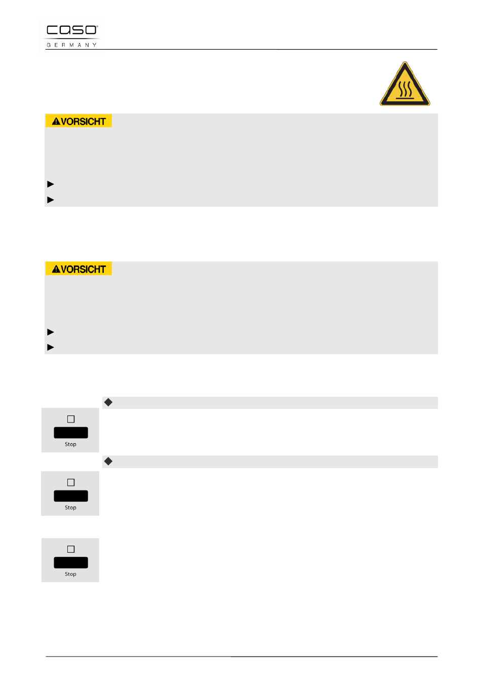 4 safety equipment, 1 warning notices on device, 2 door latch | 3 child-proof lock, 4 overheating protection, Attention | CASO Germany MCG 30 chef User Manual | Page 55 / 189