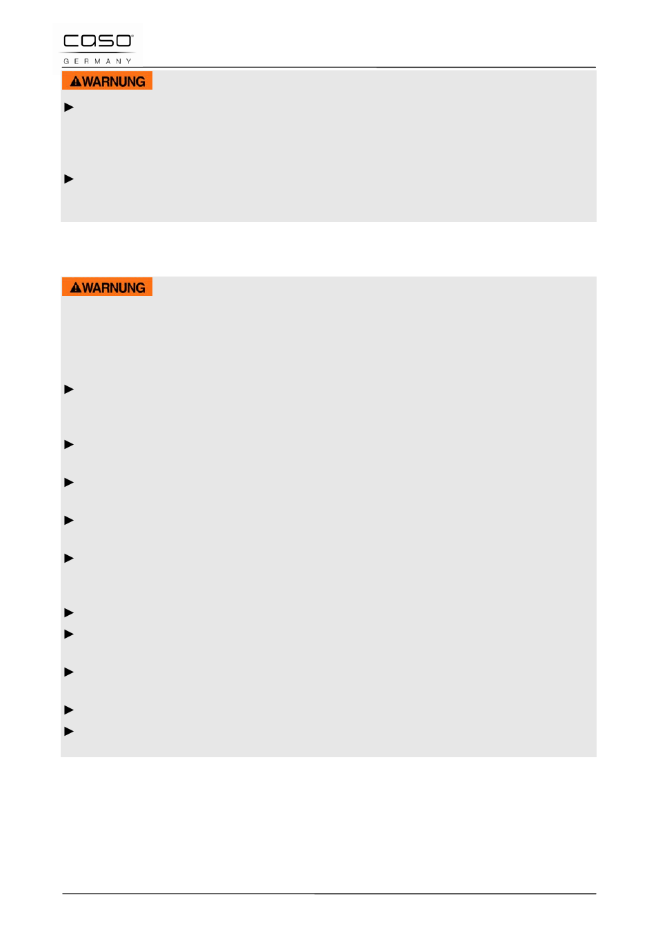 2 pericolo di ustioni, Avviso | CASO Germany MCG 20 chef User Manual | Page 104 / 184