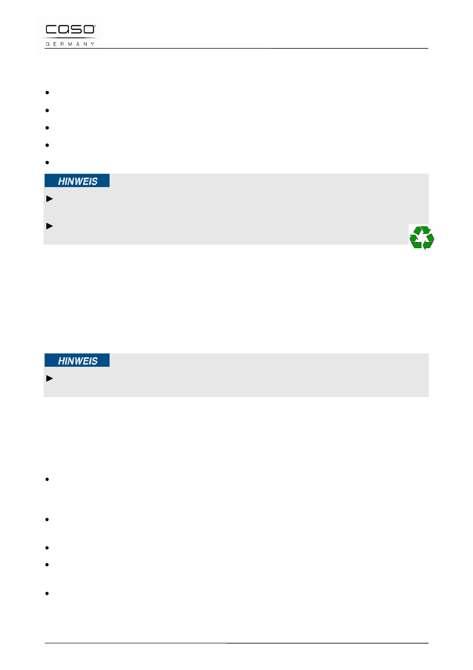 3 disimballaggio, 4 smaltimento dell’involucro, 5 posizionamento | 1 requisiti del luogo di posizionamento, Indicazione | CASO Germany MCG 20 chef User Manual | Page 107 / 184