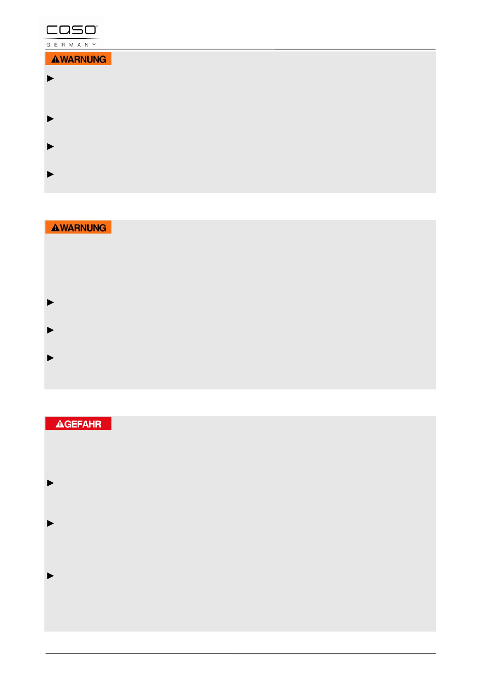 4 peligro de explosión, 5 peligro de electrocución, Advertencia | Peligro | CASO Germany MCG 20 chef User Manual | Page 134 / 184