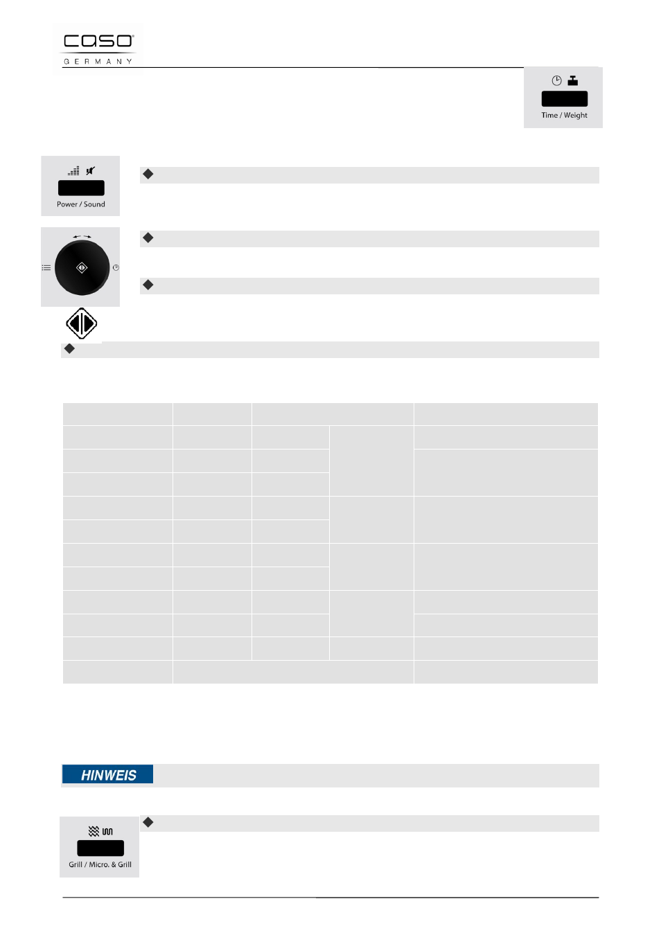 14 gebruik “magnetron, 15 gebruik "grill | CASO Germany MCG 20 chef User Manual | Page 174 / 184