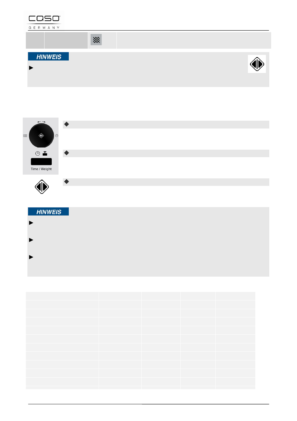 1 gebruik “automatisch ontdooien, 2 tabel met ontdooitijden | CASO Germany MCG 20 chef User Manual | Page 180 / 184