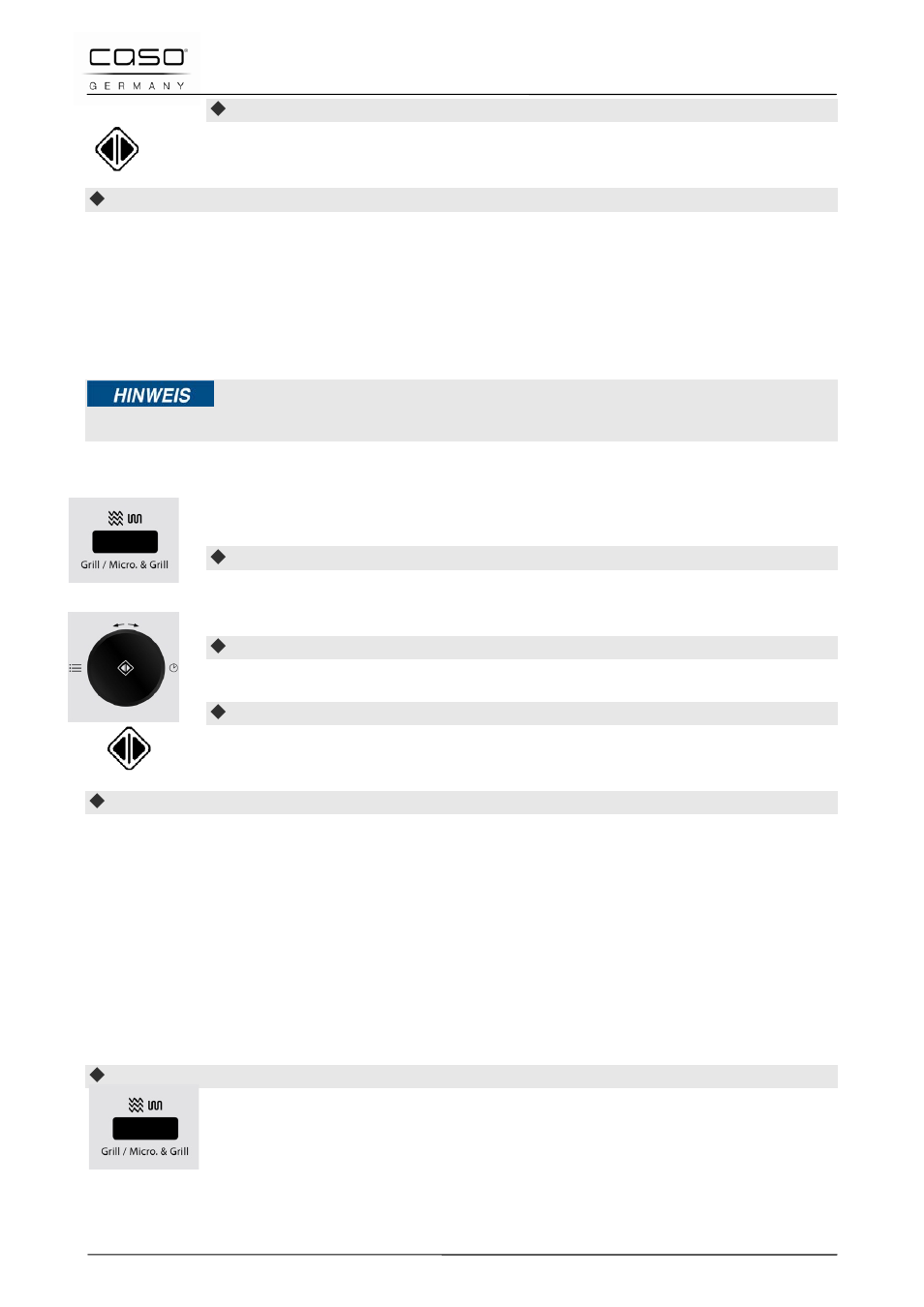 12 betriebsart "mikrowelle und grill, 1 "kombination 1, 2 "kombination 2 | CASO Germany MCG 20 chef User Manual | Page 32 / 184