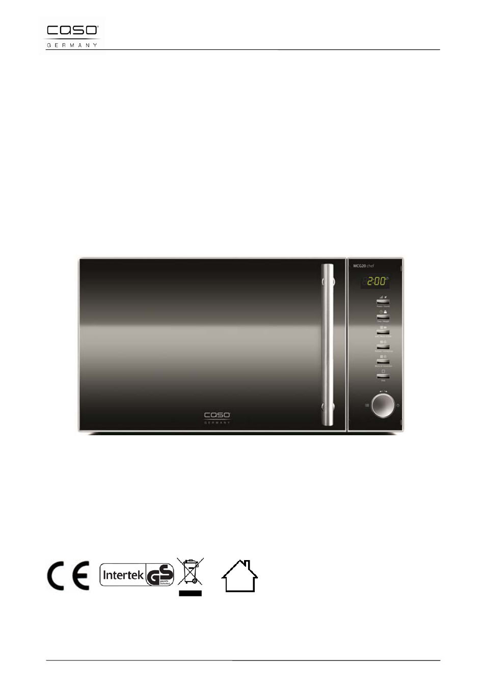Original operating manual, Microwave, grill and convection oven mcg20 chef | CASO Germany MCG 20 chef User Manual | Page 43 / 184