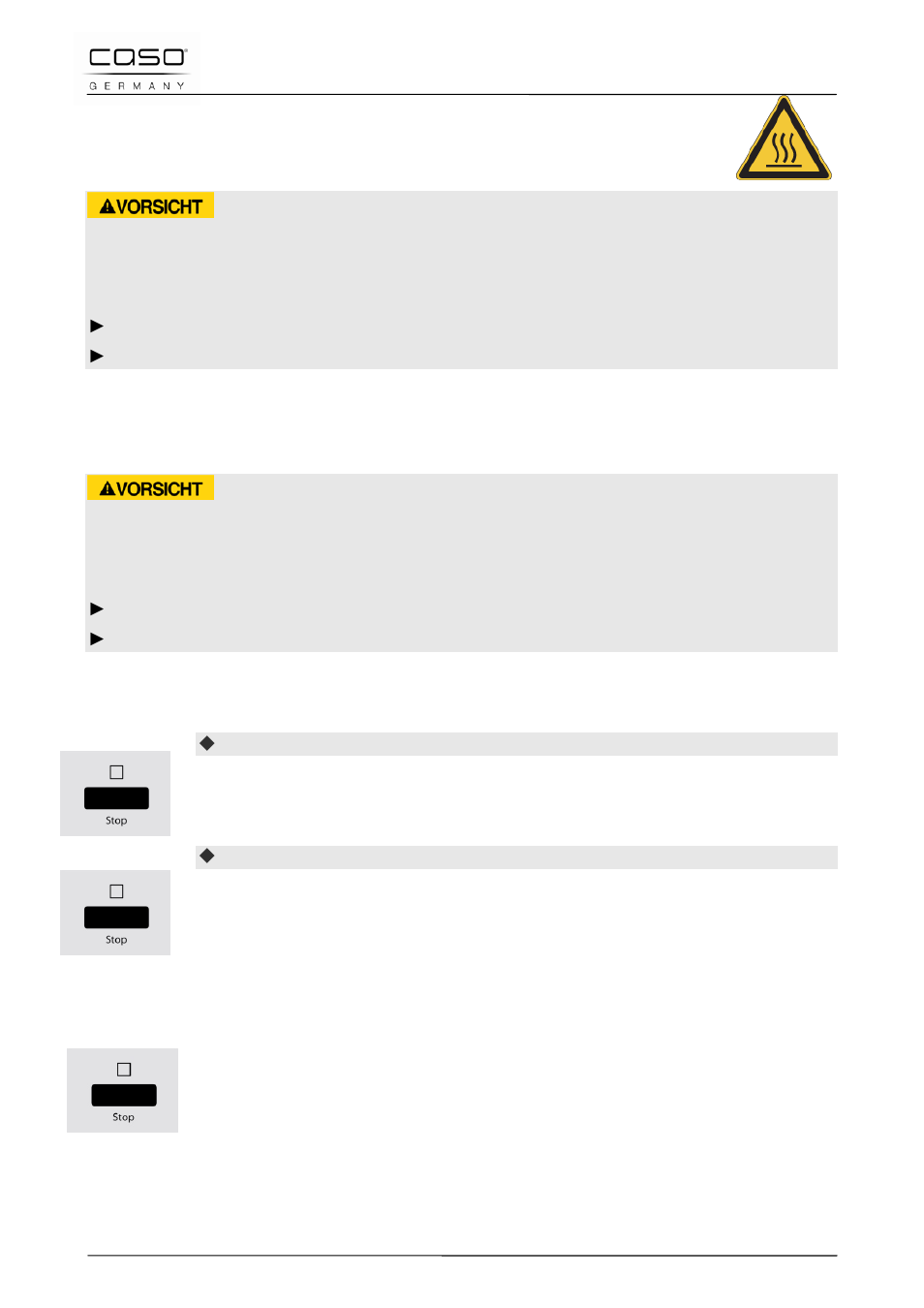 4 safety equipment, 1 warning notices on device, 2 door latch | 3 child-proof lock, 4 overheating protection, Attention | CASO Germany MCG 20 chef User Manual | Page 55 / 184